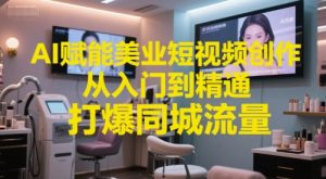 AI赋能美业短视频创作，从入门到精通，打爆同城流量，超级AI工具短视频实操落地-润泽资源库