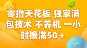 零撸天花板，独家满包技术，不用养机，一小时撸满50+，收益稳定【揭秘】-润泽资源库