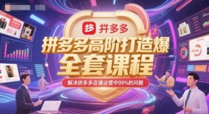 拼多多高阶打造爆款全套课程,解决拼多多店铺运营中99%的问题-润泽资源库