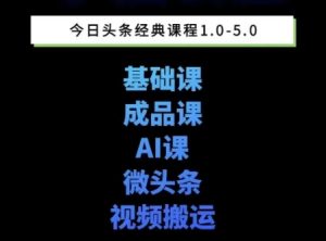 头条图文课1-5期教你头条图文写作、微头条、视频搬运变现，适合新手快速起号玩法-润泽资源库