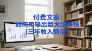 付费文章:如何用输出型大脑挣钱(三年收入翻倍)-润泽资源库