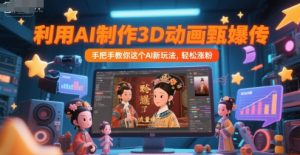 利用AI制作3D动画甄嬛传，流量爆了，手把手教你这个AI新玩法，轻松涨粉-润泽资源库
