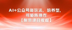 AI+公众号新玩法之培养型，可矩阵操作【附带项目教程】-润泽资源库