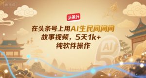 在头条号上用AI生民间故事视频,5天1k+,纯软件操作-润泽资源库