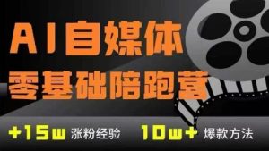 AI自媒体0基础到稳定变现训练营,7大模块带你实现AI自媒体变现-润泽资源库