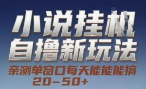 小说自撸新玩法 — 亲测单窗口每天能搞 20-50+，支持矩阵化批量操作【揭秘】-润泽资源库