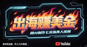 出海挣美金，用AI制作七龙珠真人视频，发布到油管，条条爆火，月入几W美刀-润泽资源库