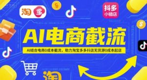 AI电商截流项目，AI结合电商0成本截流，助力淘宝多多抖店无货源0成本起店-润泽资源库