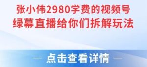 张小伟2980付费额视频号绿幕直播给你们拆解玩法-润泽资源库