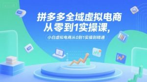 拼多多全域虚拟电商从零到1实操课，小白虚拟电商从0到1实操到精通-润泽资源库