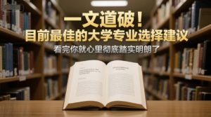 付费文章：一文道破！目前最佳的大学专业选择建议，看完你就心里彻底踏实明朗了-润泽资源库