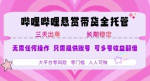 B站悬赏带货全托管,自测稳定,只需提供账号,无需基础,小白宝妈轻松上手,单日稳定3张【揭秘】-润泽资源库