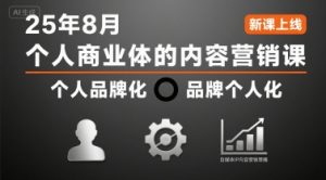 个人商业体的内容营销课25年8月,个人品牌化,品牌个人化,自媒体ip内容营销策略-润泽资源库