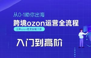 OZON入门到高阶全流程,从0-1助你出海,跨境ozon运营全流程-润泽资源库