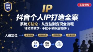 抖音个人IP系统落地实操大课，实操课程，辅助落地-润泽资源库