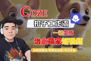 COZE扣子工作流一键生成治愈萌究短视频，保姆级教程-智能体搭建-项目实操-润泽资源库