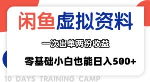 闲鱼虚拟资料新变现玩法，信息差项目，一次出单两份收益，无需囤货，可批量矩阵，零基础小白也能日入多张-润泽资源库