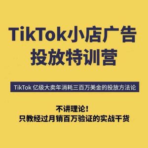 TikTok小店广告投放特训营,6天破局计划专治各种“投不动”,教你经过月销百万验证的实战干货-润泽资源库
