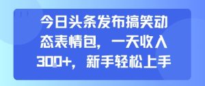 今日头条发布搞笑动态表情包，一天收入3张+，新手轻松上手-润泽资源库