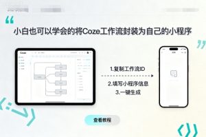 小白也可以学会的将coze工作流封装为自己的小程序-润泽资源库