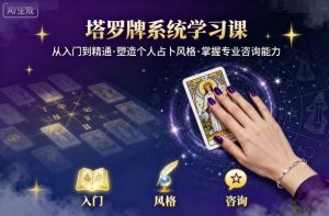 塔罗牌系统学习课,助你从入门到精通,塑造个人占卜风格,掌握专业咨询能力-润泽资源库